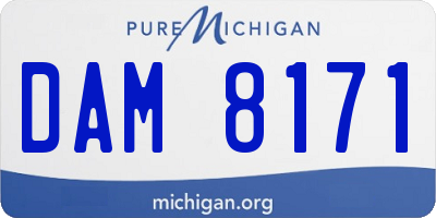MI license plate DAM8171