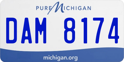 MI license plate DAM8174