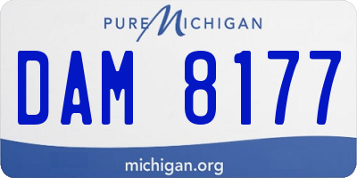 MI license plate DAM8177