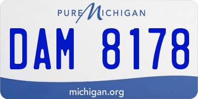 MI license plate DAM8178