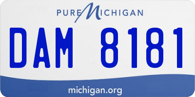 MI license plate DAM8181