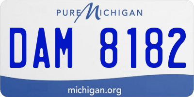 MI license plate DAM8182