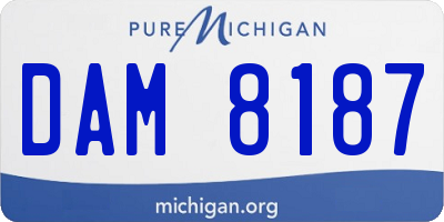 MI license plate DAM8187