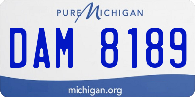 MI license plate DAM8189