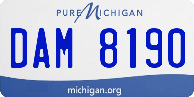 MI license plate DAM8190