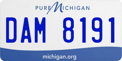 MI license plate DAM8191
