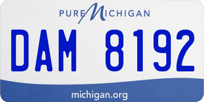 MI license plate DAM8192