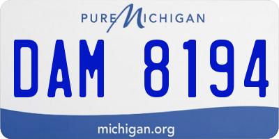 MI license plate DAM8194