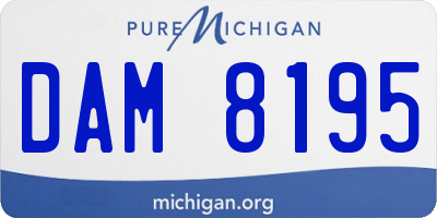MI license plate DAM8195