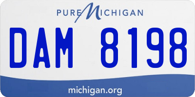 MI license plate DAM8198