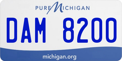 MI license plate DAM8200