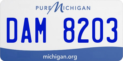 MI license plate DAM8203