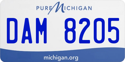 MI license plate DAM8205