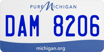 MI license plate DAM8206