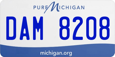 MI license plate DAM8208