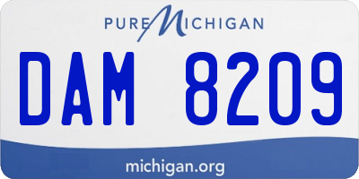 MI license plate DAM8209