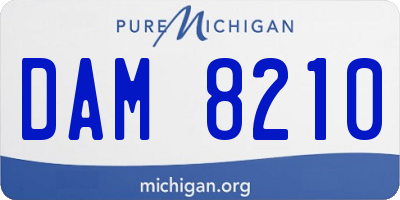 MI license plate DAM8210