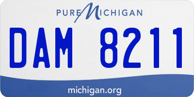 MI license plate DAM8211