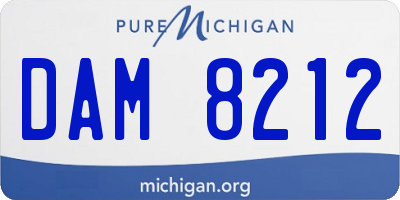 MI license plate DAM8212