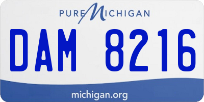 MI license plate DAM8216