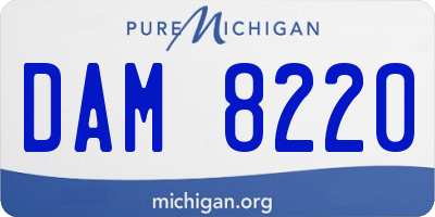 MI license plate DAM8220
