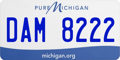 MI license plate DAM8222