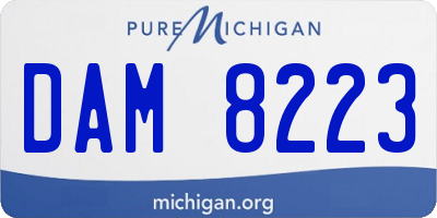 MI license plate DAM8223