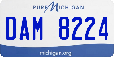 MI license plate DAM8224