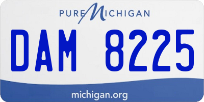 MI license plate DAM8225
