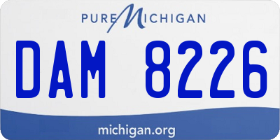 MI license plate DAM8226