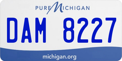 MI license plate DAM8227