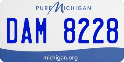 MI license plate DAM8228