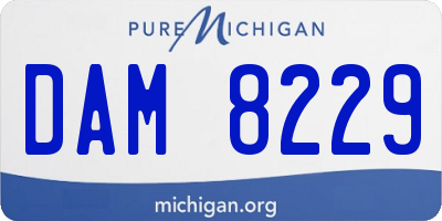 MI license plate DAM8229