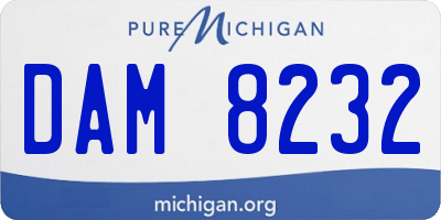 MI license plate DAM8232