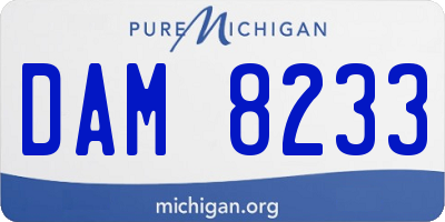 MI license plate DAM8233