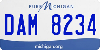 MI license plate DAM8234