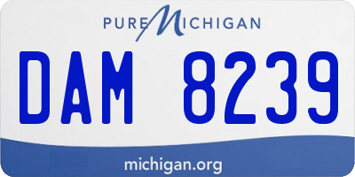 MI license plate DAM8239