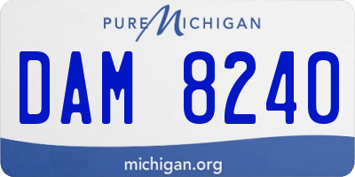 MI license plate DAM8240
