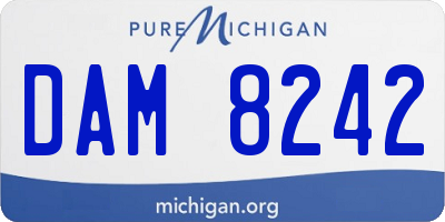 MI license plate DAM8242
