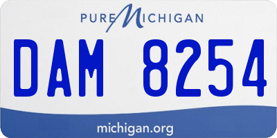 MI license plate DAM8254