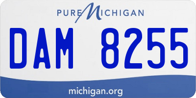 MI license plate DAM8255