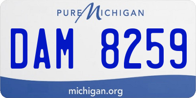 MI license plate DAM8259
