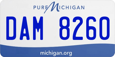 MI license plate DAM8260