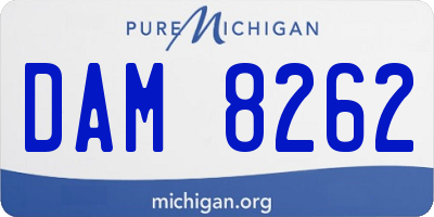 MI license plate DAM8262
