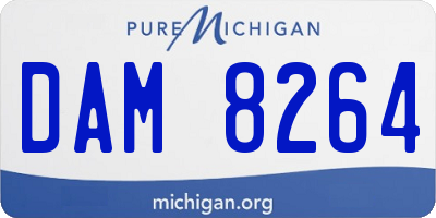 MI license plate DAM8264