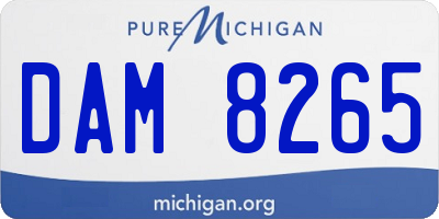 MI license plate DAM8265