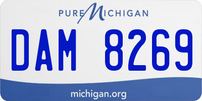 MI license plate DAM8269