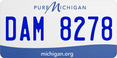 MI license plate DAM8278