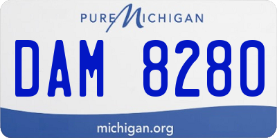 MI license plate DAM8280