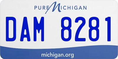 MI license plate DAM8281